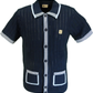 Gabicci Mens Navy Blue Carter Short Sleeve Cardigan
