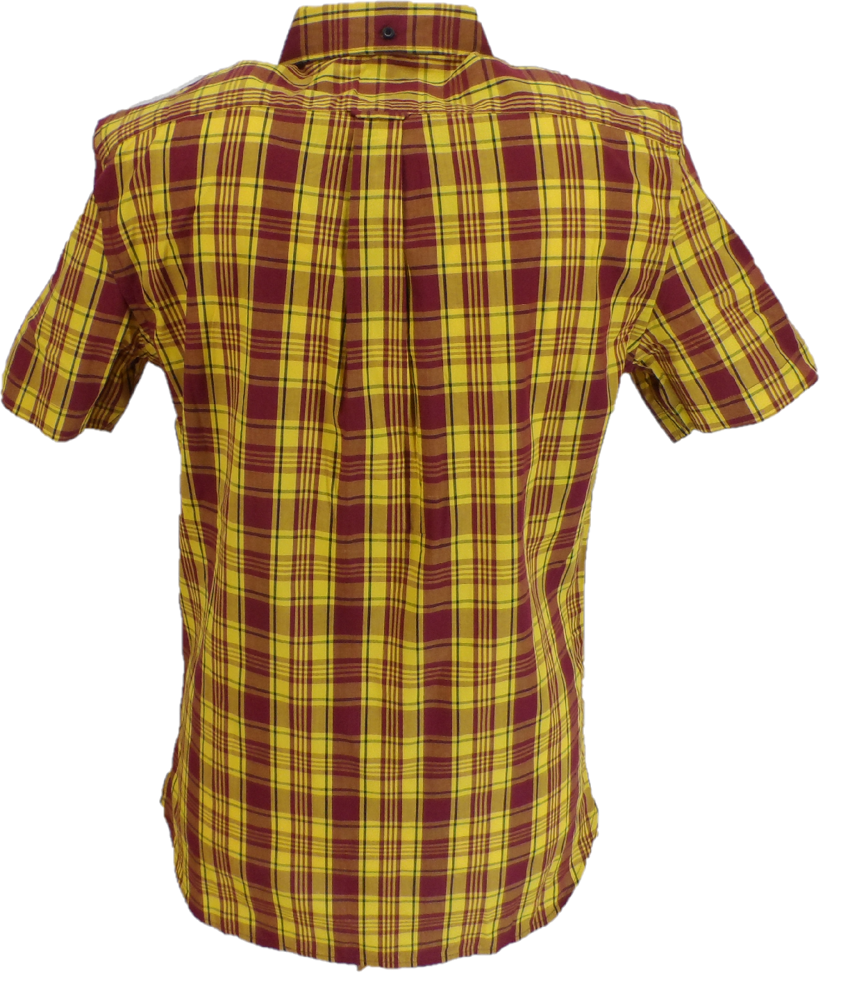Lambretta Mens Burgundy/Gold Button Down Shirts