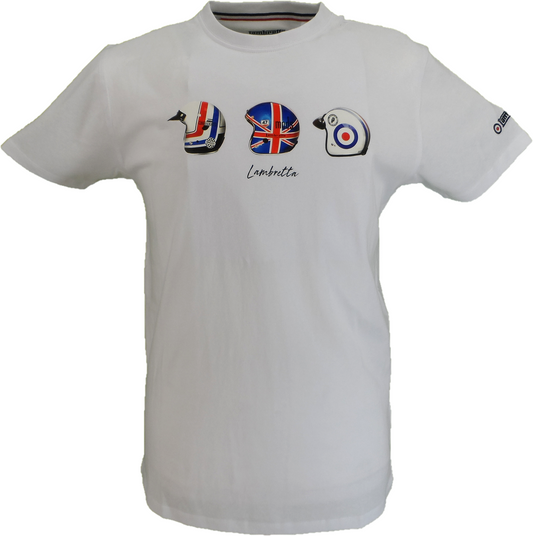 Lambretta Mens White Helmet Retro T Shirt