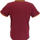 Lambretta Mens Burgundy/Gold Houndstooth Print Cotton Polo Shirts