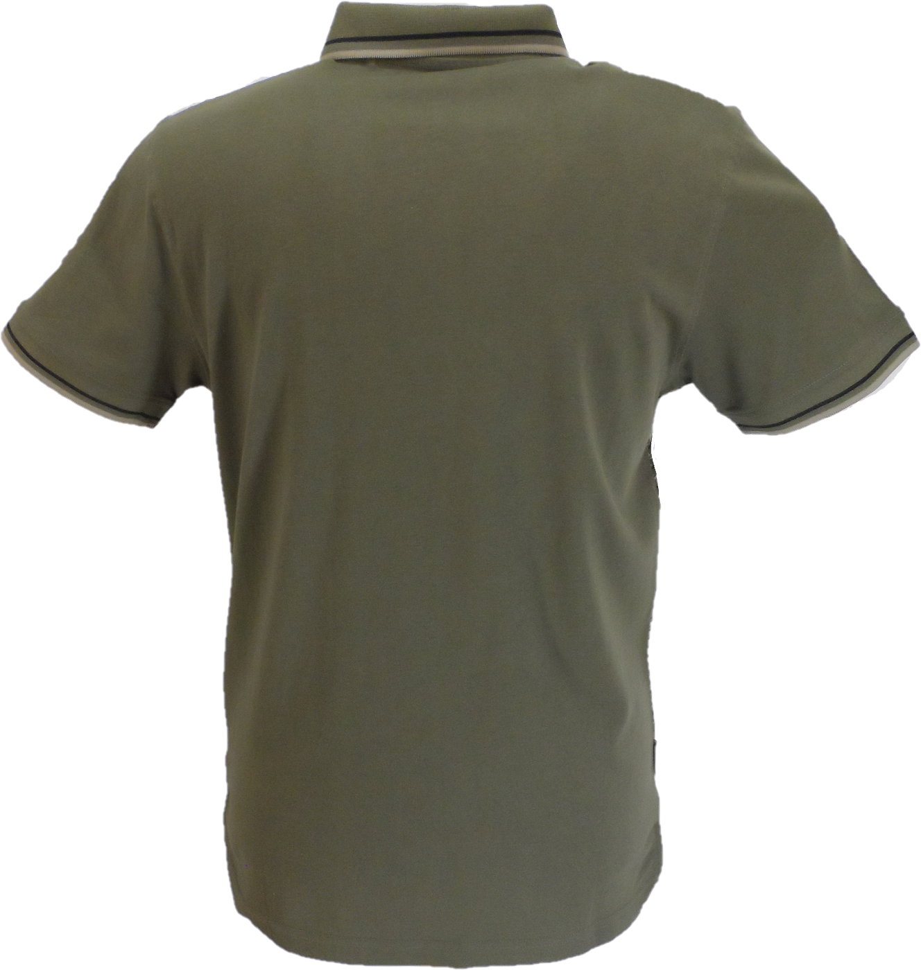 Lambretta Mens Khaki Green Houndstooth Print Cotton Polo Shirts