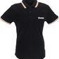 Lambretta Men`s Black Tipped Tipped 100% Cotton Polo Shirts