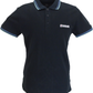 Lambretta Men`s Navy Blue Blue Tipped Tipped 100% Cotton Polo Shirts