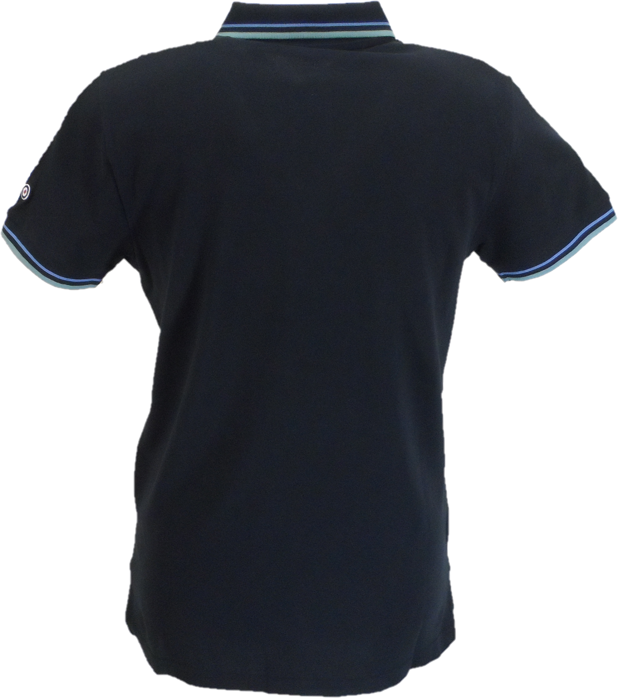 Lambretta Men`s Navy Blue Blue Tipped Tipped 100% Cotton Polo Shirts