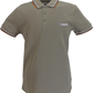 Lambretta Men`s Cashew Brown Tipped Tipped 100% Cotton Polo Shirts