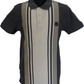 Lambretta Iron Grey Classic Retro Striped Polo Shirts