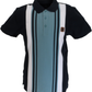 Lambretta Navy Blue Classic Retro Striped Polo Shirts