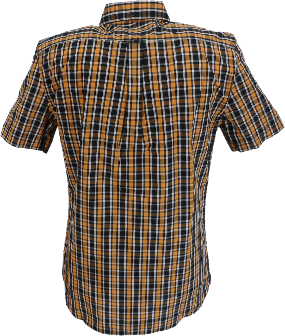 Lambretta Mens Black/White/Orange Button Down Shirts