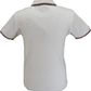 Trojan Mens Ecru Diamond Jacquard Panel Polo Shirt