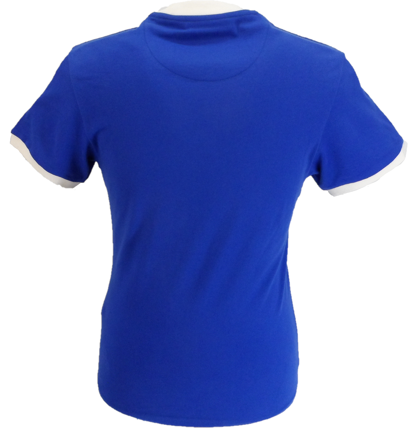 Trojan Mens Cobalt Blue Stripe Front Cotton Peach T-Shirt