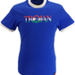 Trojan Mens Cobalt Blue Rasta Logo 100% Cotton Peach T-Shirt