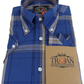 Trojan Mens Blue Large Check Short Sleeved Shirts and Pocket Square