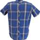 Trojan Mens Blue Large Check Short Sleeved Shirts and Pocket Square