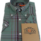 Trojan Mens Green Large Check Short Sleeved Shirts and Pocket Square