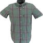 Trojan Mens Green Large Check Short Sleeved Shirts and Pocket Square