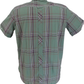Trojan Mens Green Large Check Short Sleeved Shirts and Pocket Square