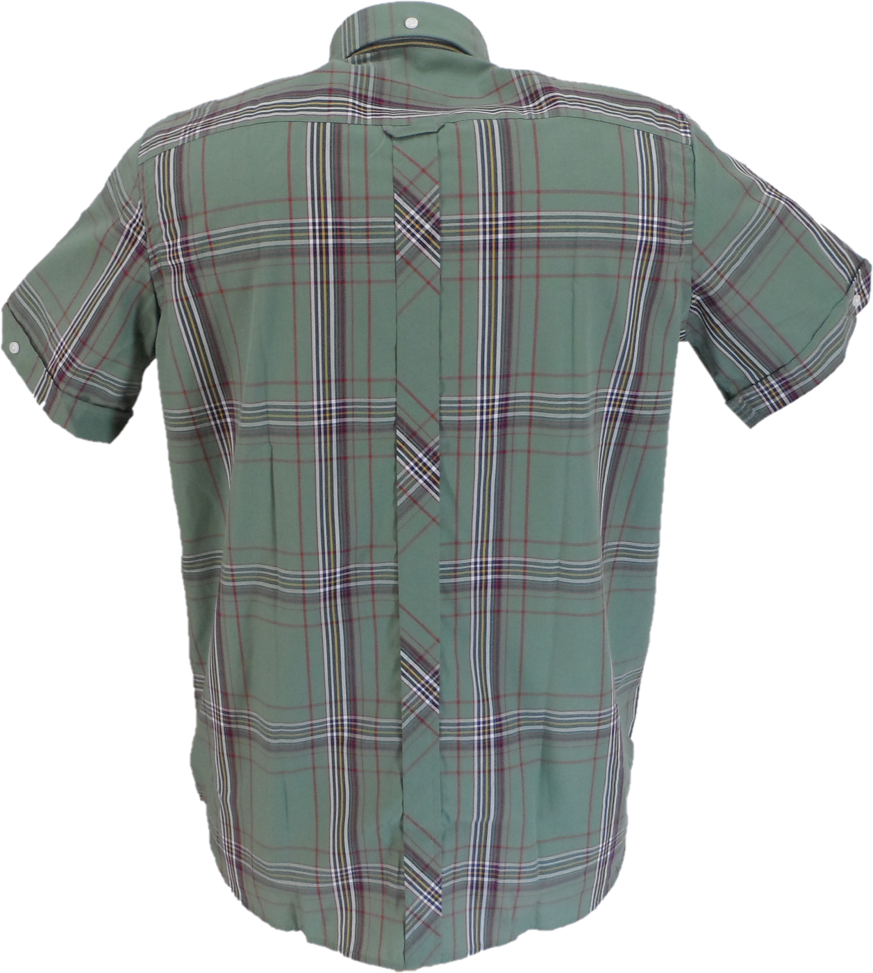 Trojan Mens Green Large Check Short Sleeved Shirts and Pocket Square