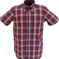 Trojan Mens Port Red Check Short Sleeved Shirts and Pocket Square