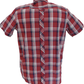 Trojan Mens Port Red Check Short Sleeved Shirts and Pocket Square