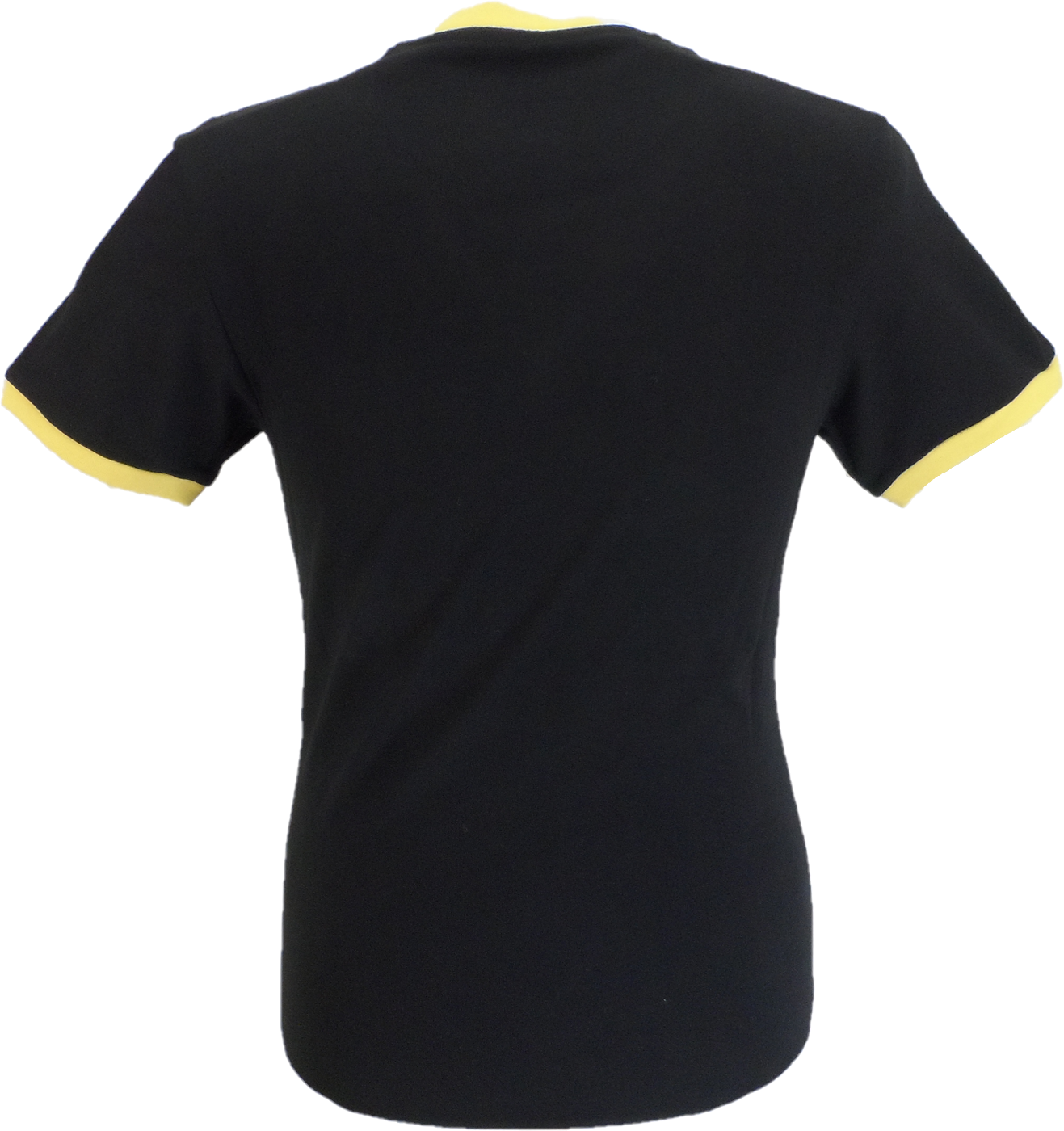 Trojan Mens Black Flag Badge 100% Cotton Ringer T-Shirt