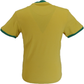 Trojan Mens Mustard Yellow Flag Badge 100% Cotton Ringer T-Shirt