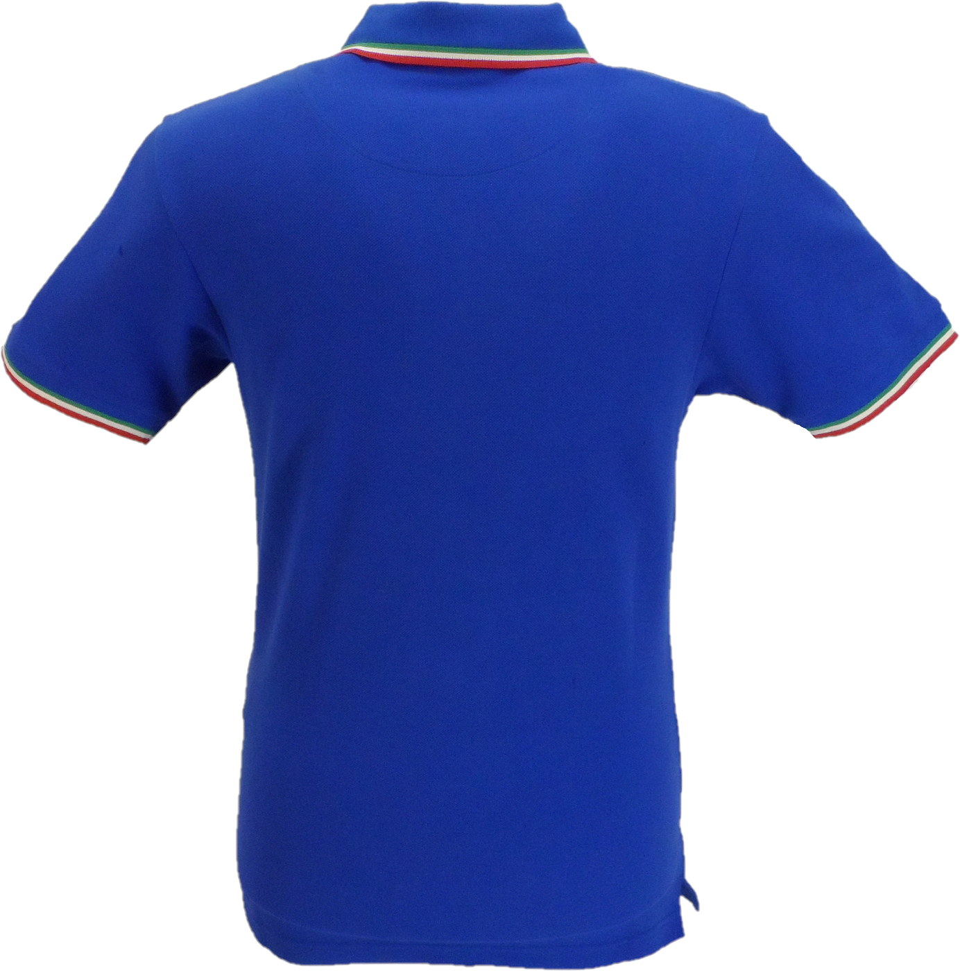 Trojan Mens Italia Blue Flag Badge Twin Tipped Polo Shirt