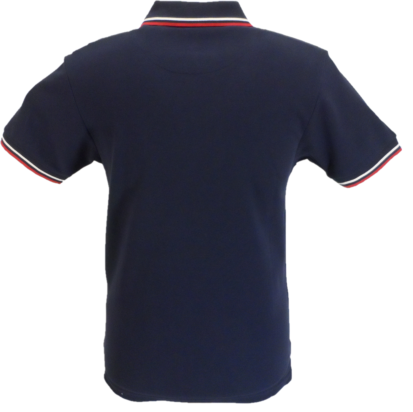 Trojan Mens Navy Flag Badge Twin Tipped Polo Shirt