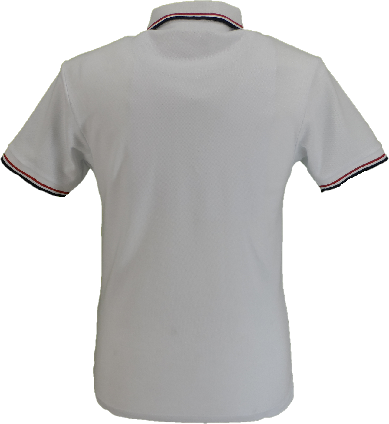 Trojan Mens White St George Badge Twin Tipped Polo Shirt