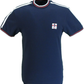 Trojan Mens Navy Blue St George Badge Tipped Pique T Shirt