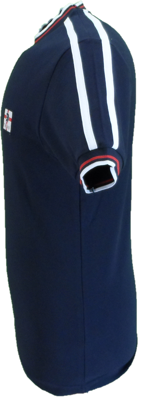 Trojan Mens Navy Blue St George Badge Tipped Pique T Shirt