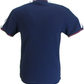 Trojan Mens Navy Blue St George Badge Tipped Pique T Shirt