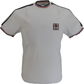 Trojan Mens White St George Badge Tipped Pique T Shirt