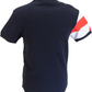 Trojan Mens Navy Blue George Flag Print Tipped Pique T Shirt