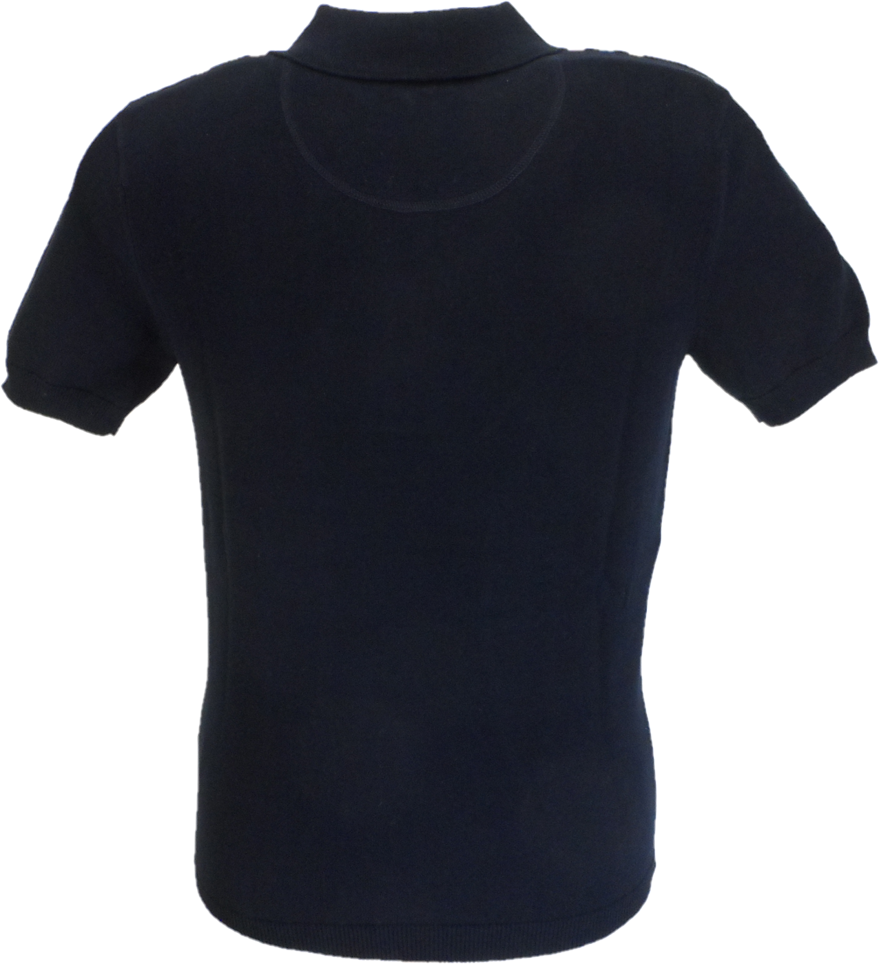 Trojan Mens Navy Blue Multi-Stripe Short Sleeved Polo Shirt