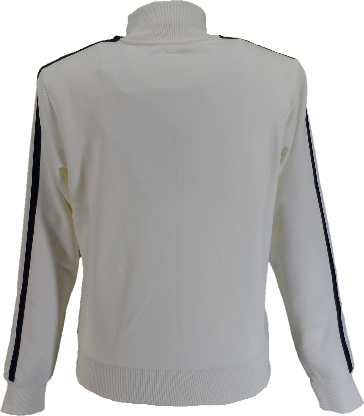 Trojan Mens Ecru Twin-Stripe Contrast Zip Retro Track Tops