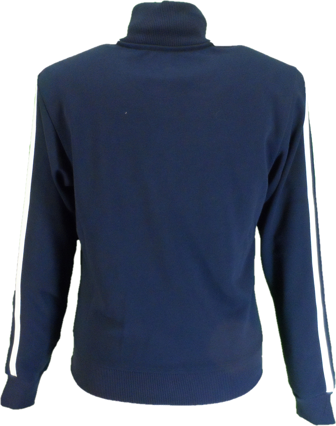 Trojan Mens Navy Blue Twin-Stripe Contrast Zip Retro Track Tops