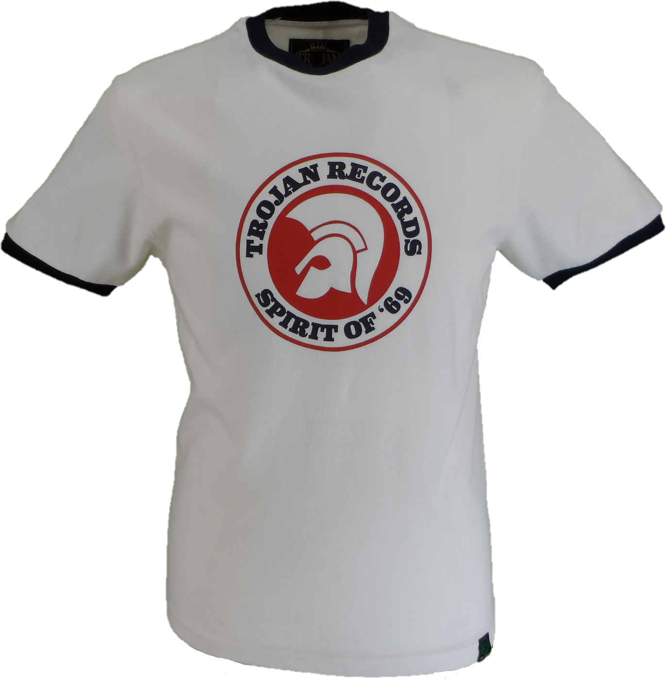 Trojan Mens Ecru Spirit of 69 100% Cotton Peach T-Shirt