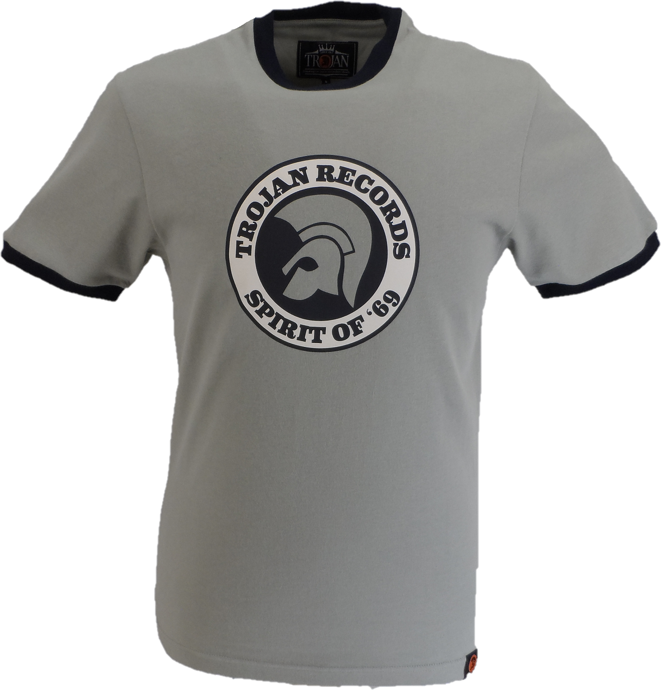 Trojan Mens Grey Spirit of 69 100% Cotton Peach T-Shirt