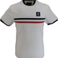 Trojan Mens Ecru Stripe Front Cotton Peach T-Shirt