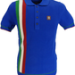 Trojan Mens Cobalt Blue Textured Racing Stripe Knitted Polo Shirt