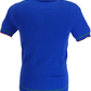 Trojan Mens Cobalt Blue Textured Racing Stripe Knitted Polo Shirt