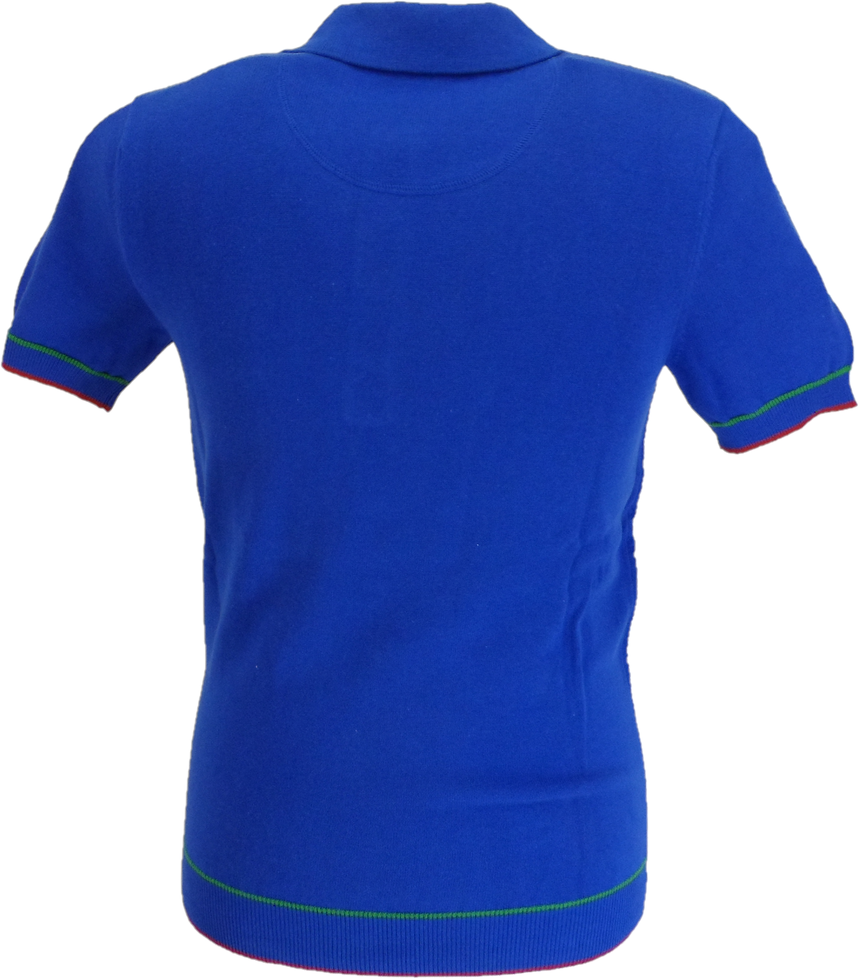 Trojan Mens Cobalt Blue Textured Racing Stripe Knitted Polo Shirt