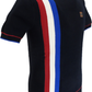Trojan Mens Navy Blue Textured Racing Stripe Short Sleeved Turtle Neck
