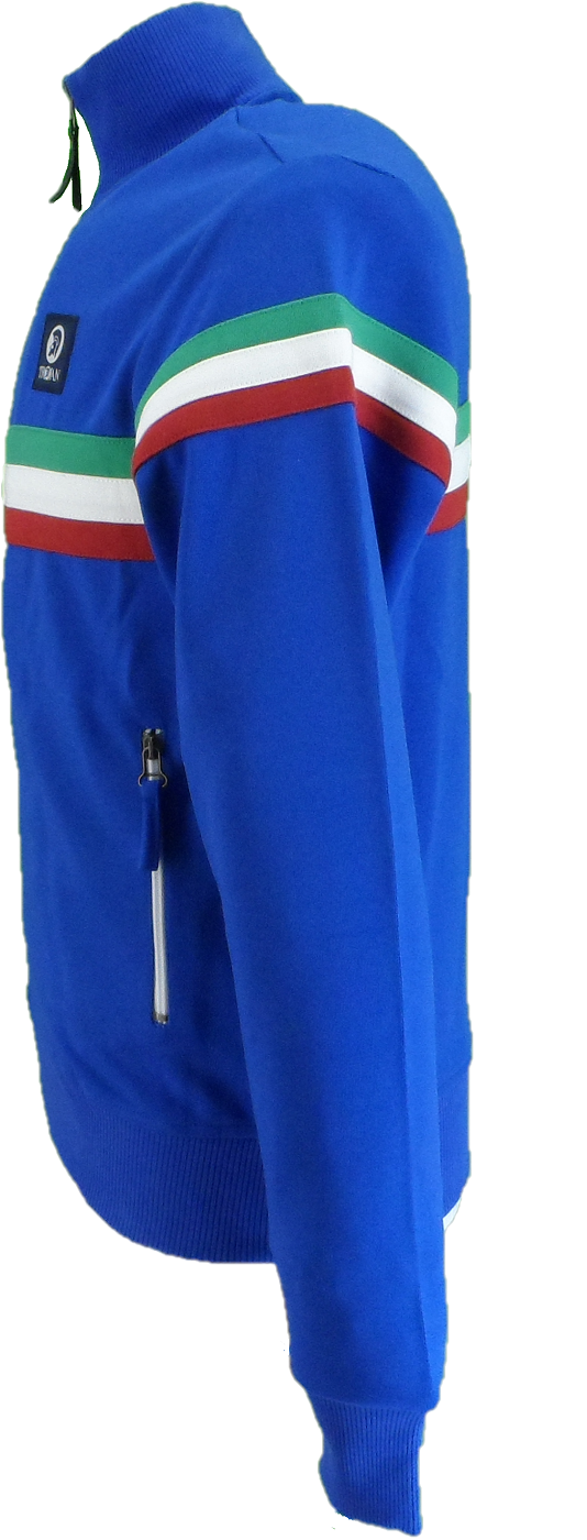 Trojan Mens Cobalt Blue Retro Stripe Track Top Track Tops