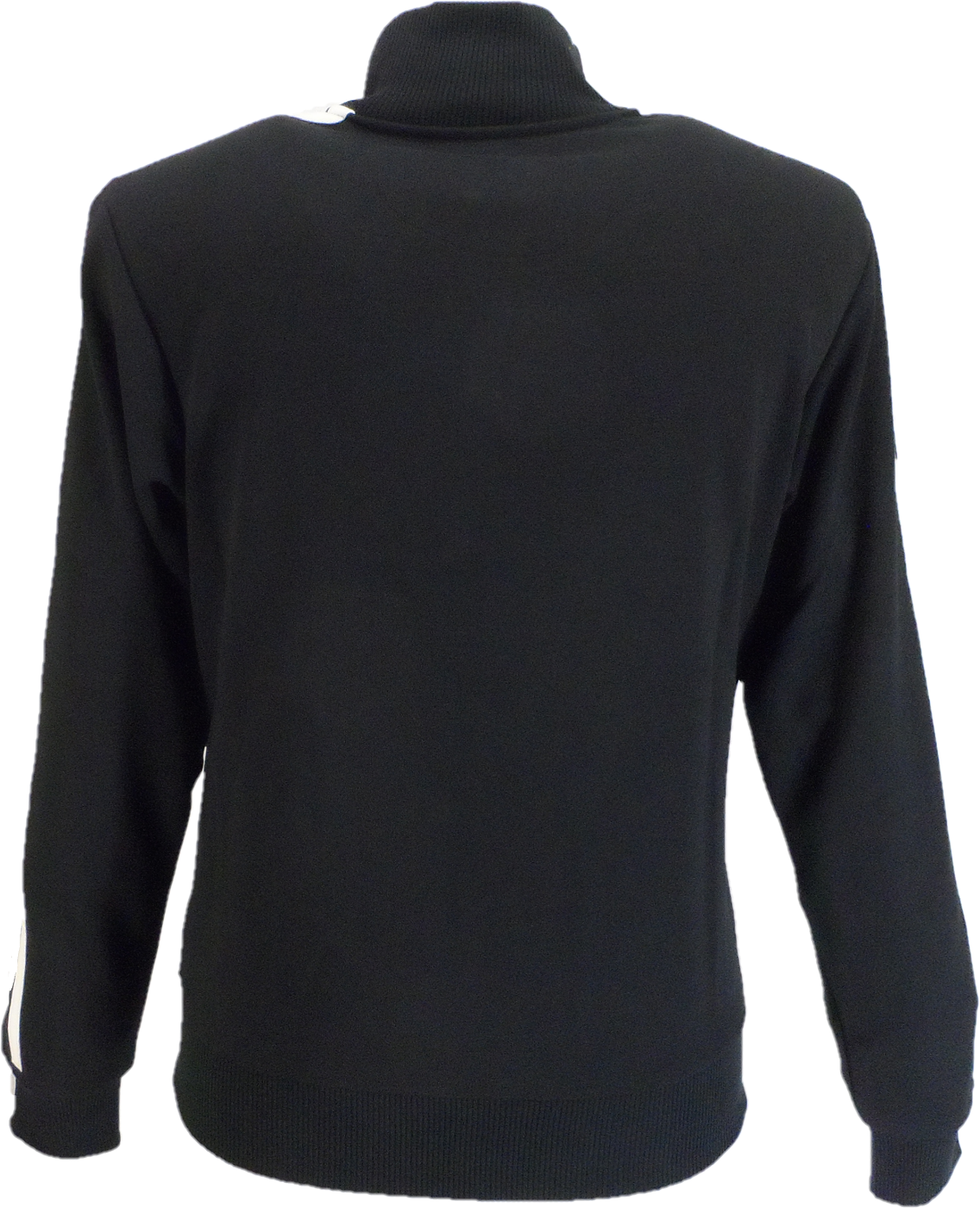 Trojan Mens Black Chequerboard Stripe Retro Track Tops
