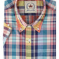 Relco Mens Multi Check Short Sleeved Vintage/Retro Mod Button Down Shirts