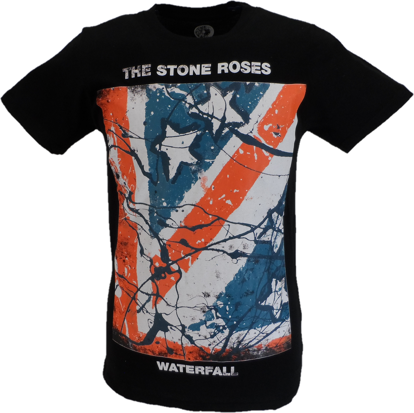 Mens Official Licensed Black The Stone Roses Waterfall Shirt