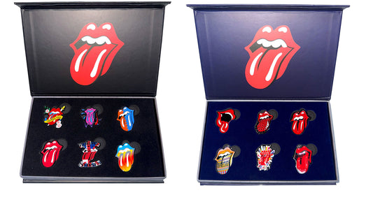 Official licensed Rolling Stones Metal Pin 6 Badge Set