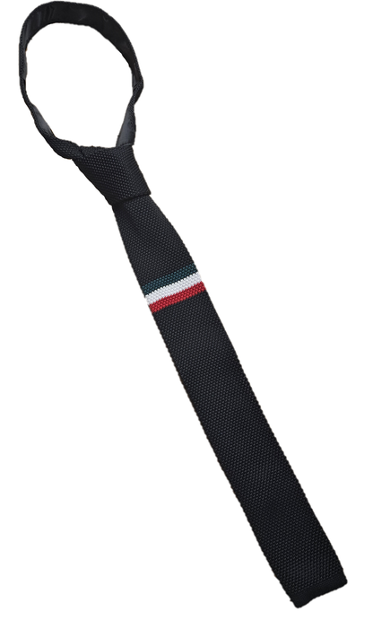 Mazeys Mens Retro Mod Square End 3 Striped Knitted Ties