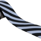 Black and white striped tie on a white background